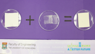 A piece of ordinary cloth (left) can become liquid repellent (right) simply with a layer of porous surface material (middle).