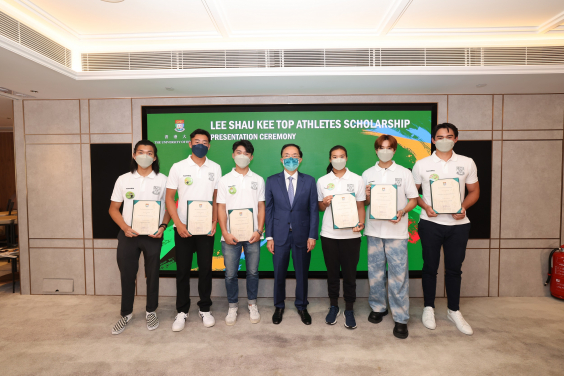 (From the left) Adrian Yung, Coleman Wong, Lawrence Ng, Vice Chairman of Henderson Land Group Dr Colin Lam, Sandy Choi, Nicholas Choi and Russell Williams Aylsworth.